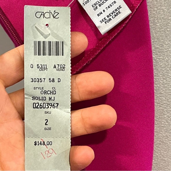 Cache vintage Elegant Pink Sleeveless stretchy fitted Dress size 2 - Picture 9 of 15